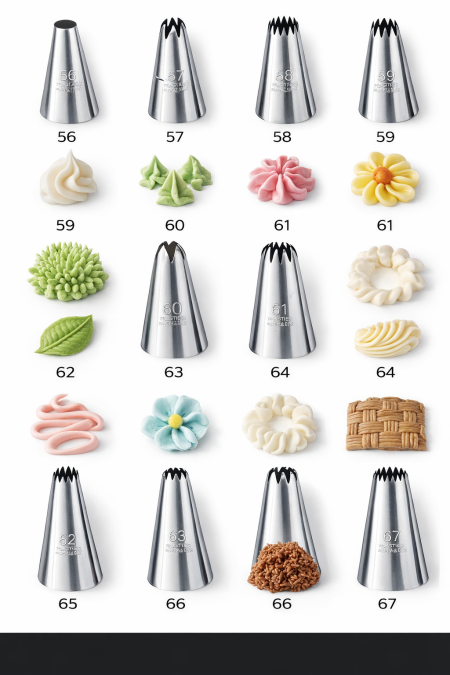 طقم 12 قمع أساسي للكريما